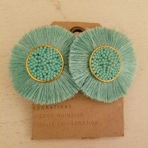 Anthropologie turquoise round bead earrings